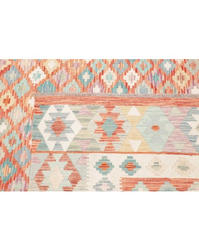 Tappeto Kilim Afghanistan bianco arancione 250x296
