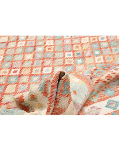 Tappeto Kilim Afghanistan bianco arancione 250x296