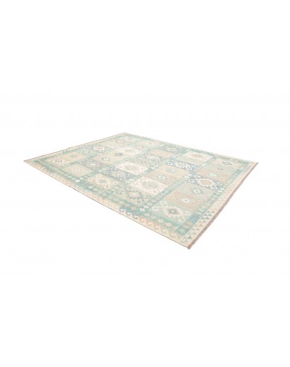 Tappeto Kilim Afghanistan bianco verde 245x306