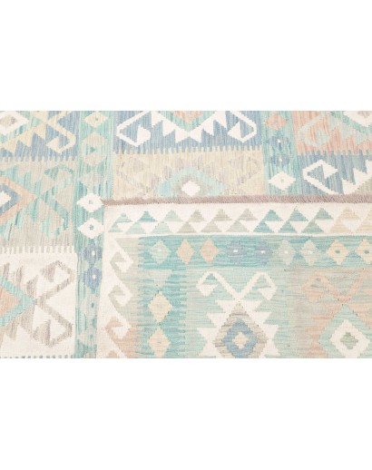 Tappeto Kilim Afghanistan bianco verde 245x306