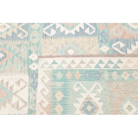 Tappeto Kilim Afghanistan bianco verde 245x306