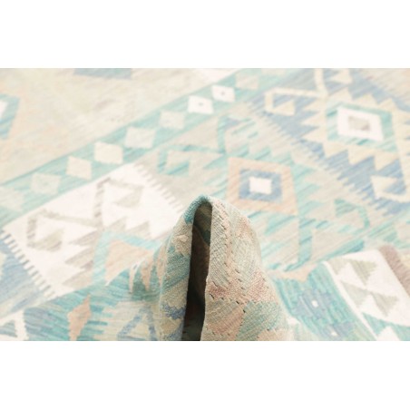 Tappeto Kilim Afghanistan bianco verde 245x306