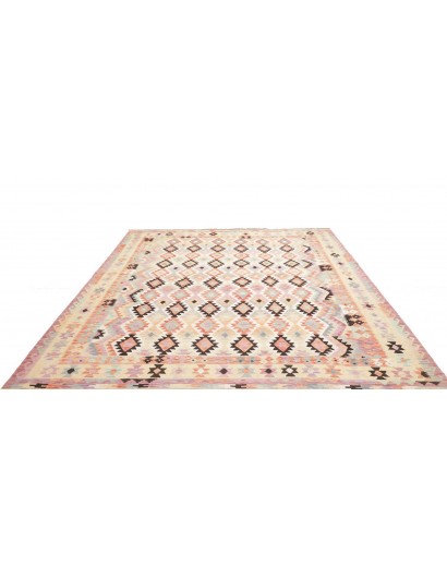 Tappeto Kilim Afghanistan bianco verde 256x295