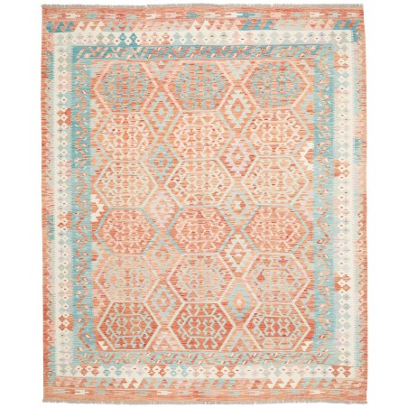 Tappeto Kilim Afghanistan bianco arancione 246x292