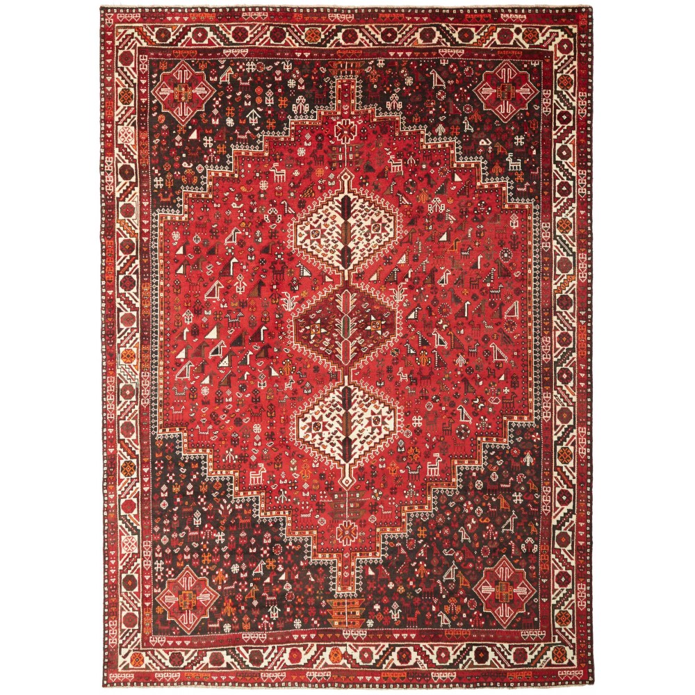 Tappeto Shiraz Persia marrone grigio 215x302 Tappeto Shiraz Persia marrone grigio 215x302