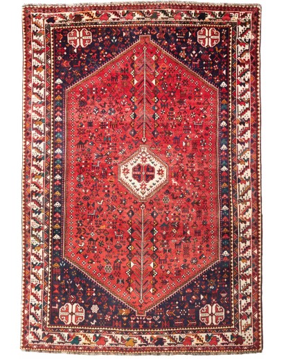 Tappeto Shiraz Persia rosso grigio 210x307