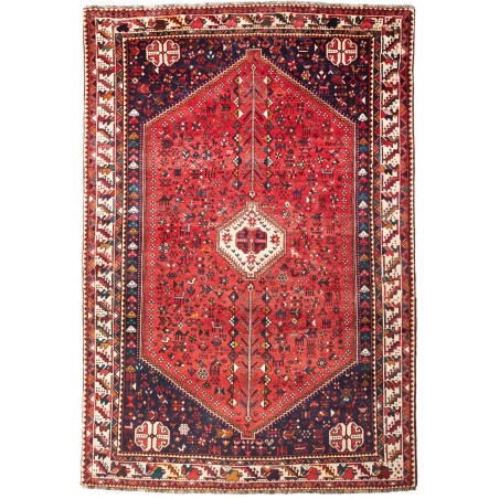 Tappeto Shiraz Persia rosso grigio 210x307
