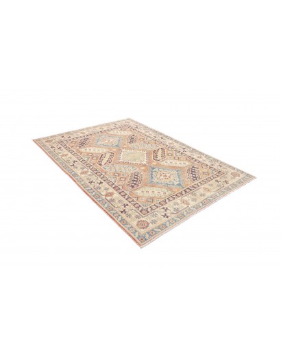 Tappeto Kazak Afghanistan beige azzurro 153x210