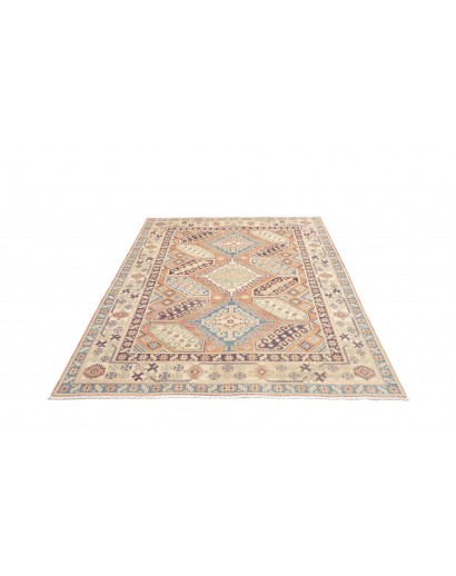 Tappeto Kazak Afghanistan beige azzurro 153x210
