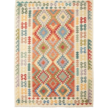 Tappeto Kilim Afghanistan beige azzurro 181x245