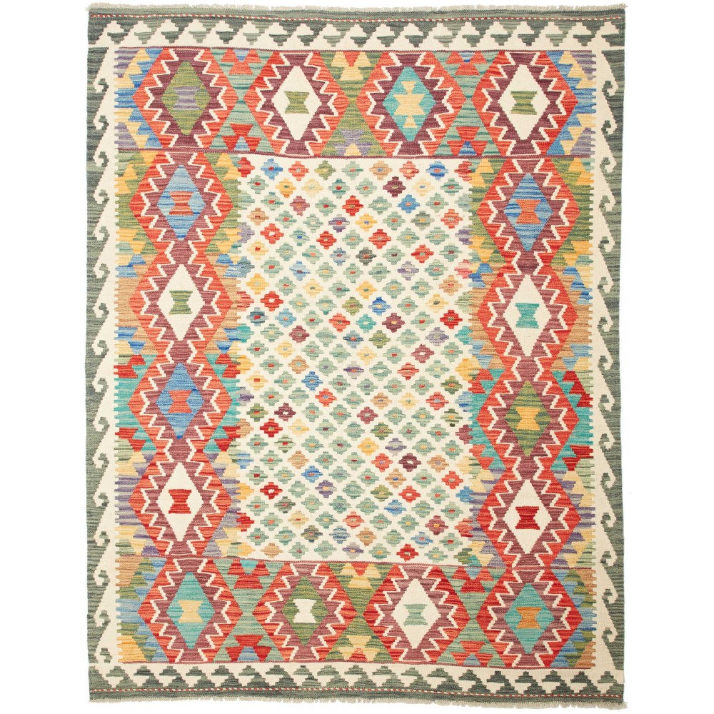 Tappeto Kilim Afghanistan marrone bianco 178x228 Tappeto Kilim Afghanistan marrone bianco 178x228