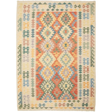 Tappeto Kilim Afghanistan marrone giallo 170x234