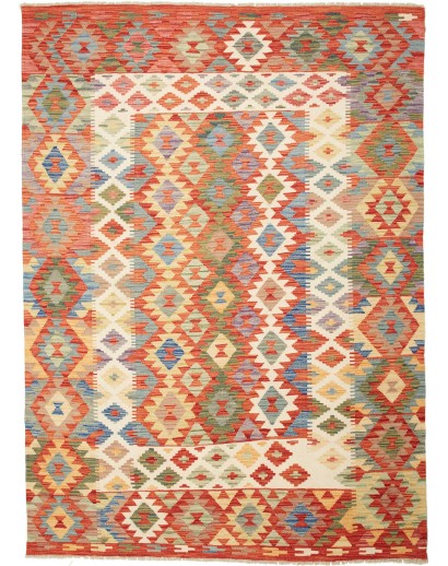 Tappeto Kilim Afghanistan marrone bianco 171x235