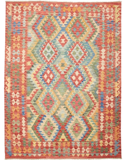 Tappeto Kilim Afghanistan marrone giallo 179x240