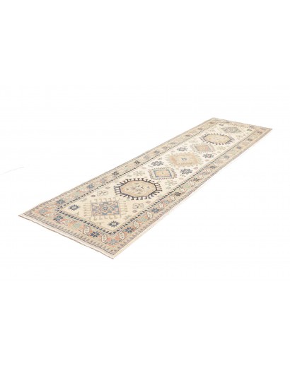 Tappeto Kazak Afghanistan bianco giallo 82x296