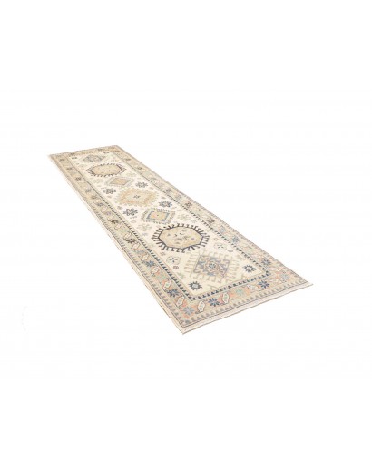 Tappeto Kazak Afghanistan bianco giallo 82x296