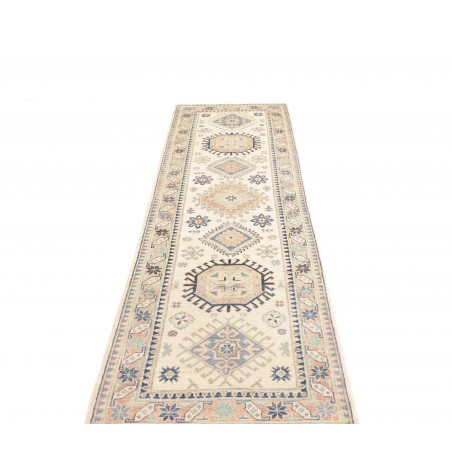 Tappeto Kazak Afghanistan bianco giallo 82x296