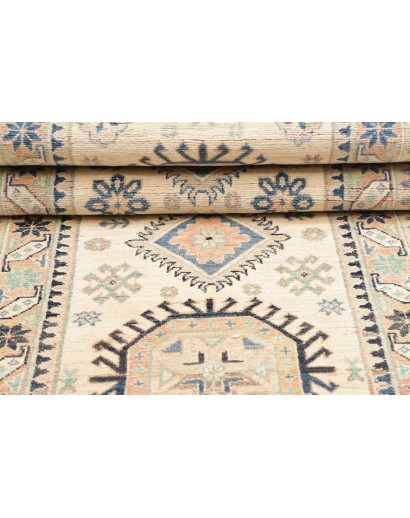 Tappeto Kazak Afghanistan bianco giallo 82x296