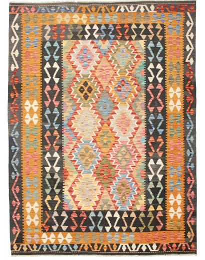 Tappeto Kilim Afghanistan marrone bianco 174x234