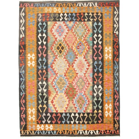 Tappeto Kilim Afghanistan marrone bianco 174x234
