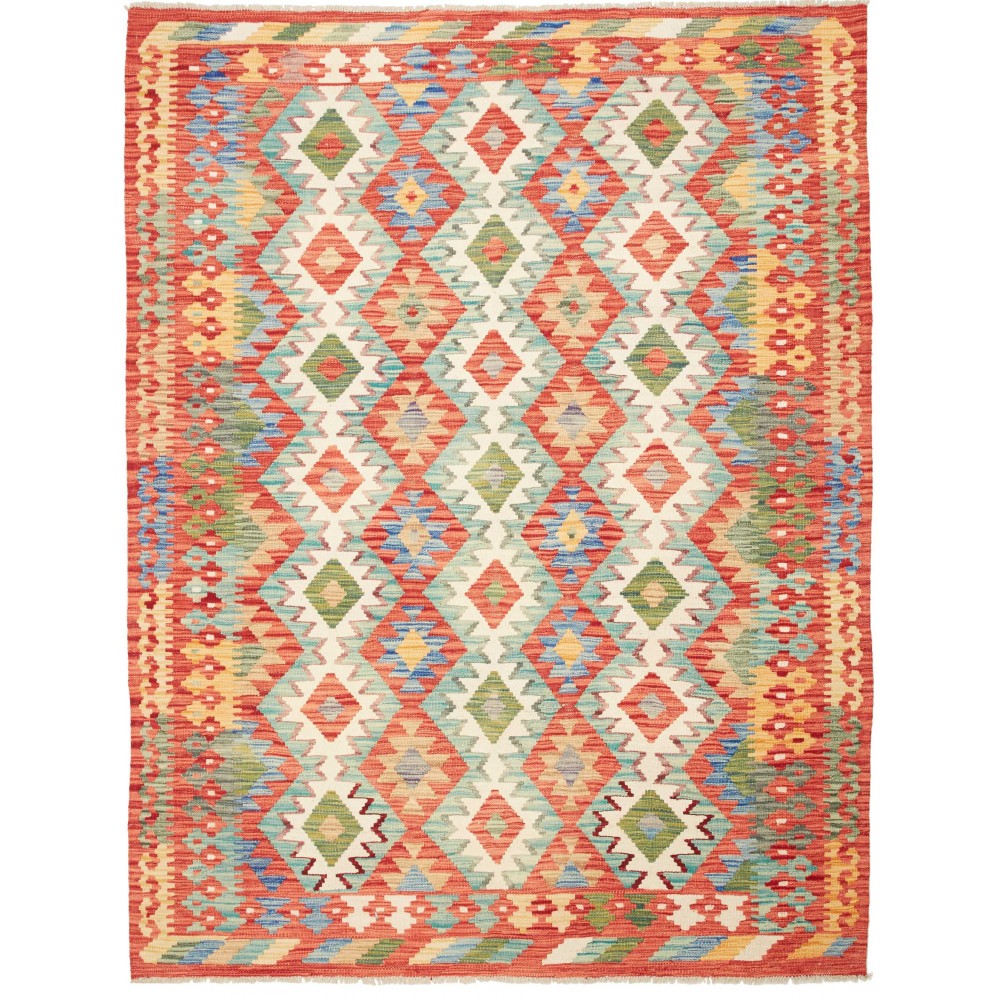 Tappeto Kilim Afghanistan marrone azzurro 171x230 Tappeto Kilim Afghanistan marrone azzurro 171x230
