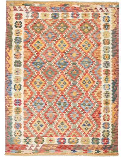 Tappeto Kilim Afghanistan marrone bianco 175x239