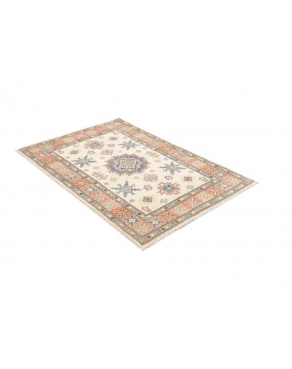 Tappeto Kazak Afghanistan bianco grigio 100x144