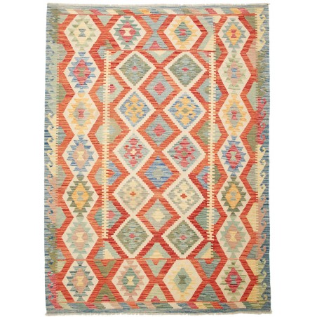 Tappeto Kilim Afghanistan marrone azzurro 174x239
