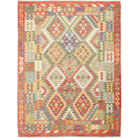 Tappeto Kilim Afghanistan marrone azzurro 183x243
