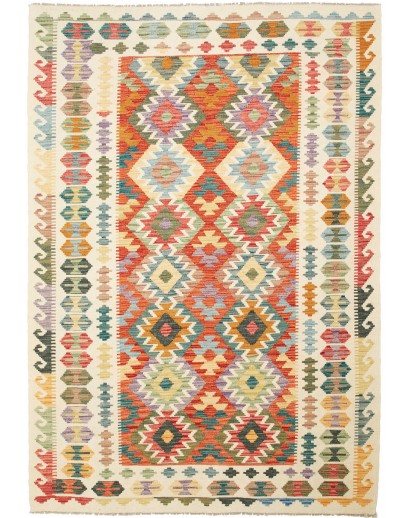 Tappeto Kilim Afghanistan giallo arancione 175x250