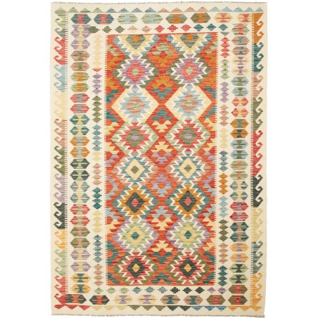 Tappeto Kilim Afghanistan giallo arancione 175x250