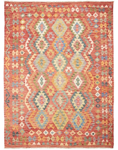 Tappeto Kilim Afghanistan arancione marrone 173x230