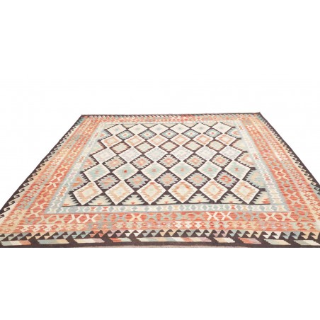 Tappeto Kilim Afghanistan bianco azzurro 262x290