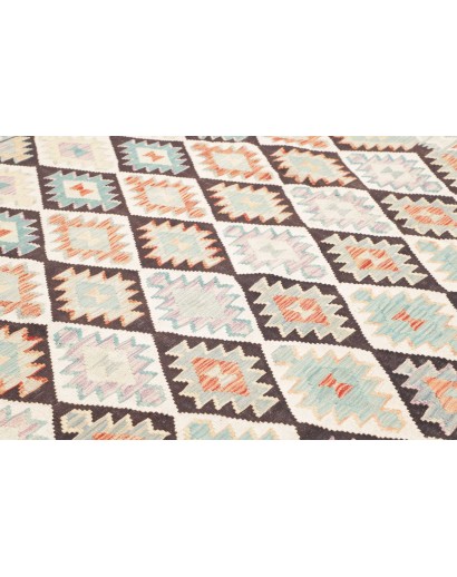 Tappeto Kilim Afghanistan bianco azzurro 262x290