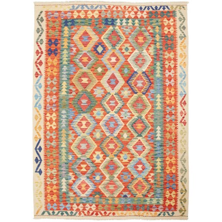 Tappeto Kilim Afghanistan marrone azzurro 172x240
