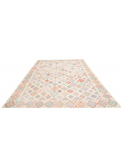 Tappeto Kilim Afghanistan bianco arancione 252x354