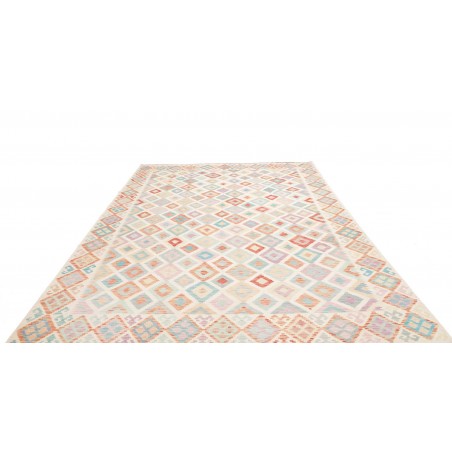 Tappeto Kilim Afghanistan bianco arancione 252x354