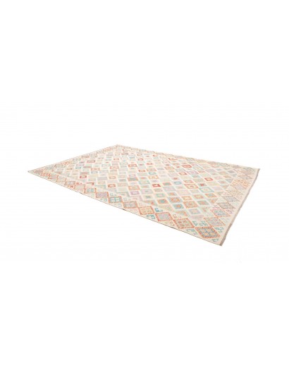Tappeto Kilim Afghanistan bianco arancione 252x354