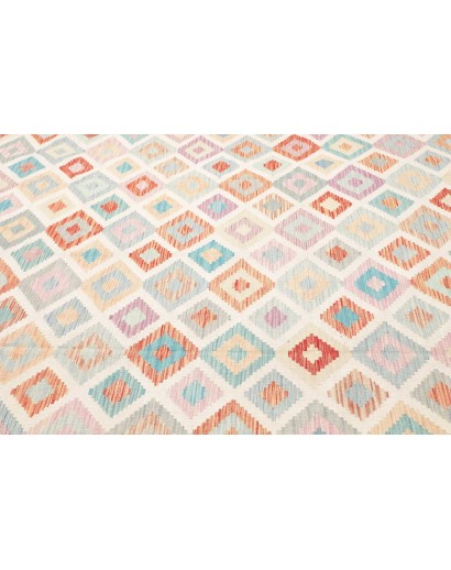 Tappeto Kilim Afghanistan bianco arancione 252x354