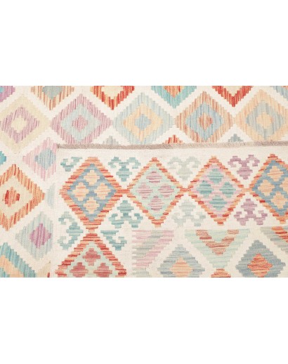 Tappeto Kilim Afghanistan bianco arancione 252x354