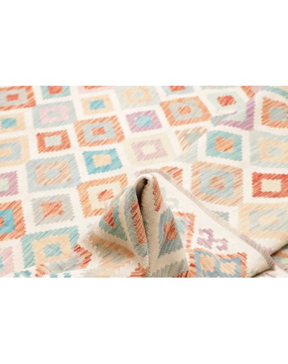 Tappeto Kilim Afghanistan bianco arancione 252x354