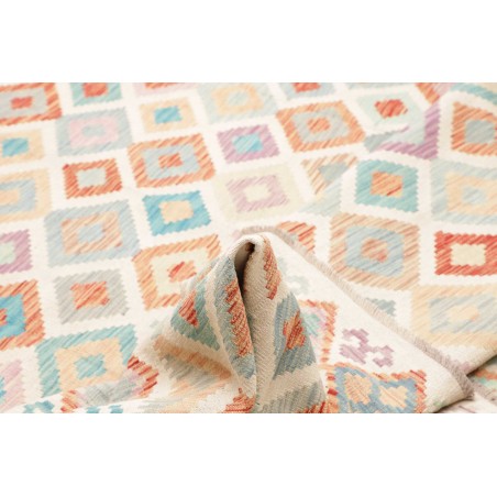 Tappeto Kilim Afghanistan bianco arancione 252x354