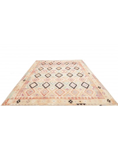 Tappeto Kilim Afghanistan bianco verde 260x348