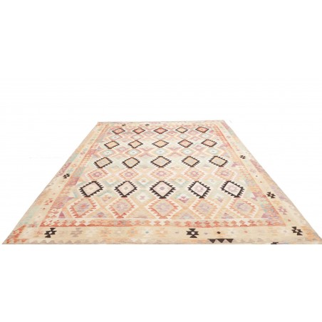Tappeto Kilim Afghanistan bianco verde 260x348