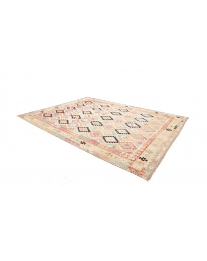 Tappeto Kilim Afghanistan bianco verde 260x348