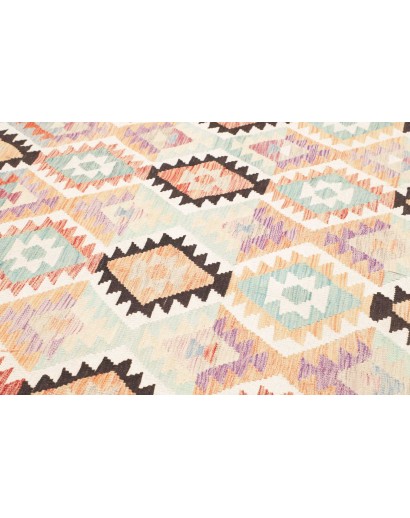 Tappeto Kilim Afghanistan bianco verde 260x348