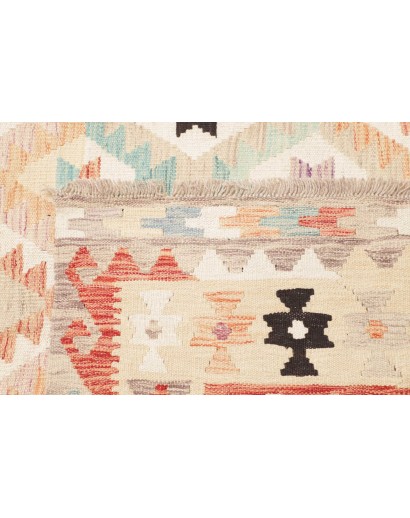 Tappeto Kilim Afghanistan bianco verde 260x348