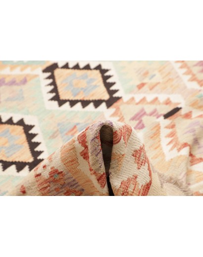 Tappeto Kilim Afghanistan bianco verde 260x348
