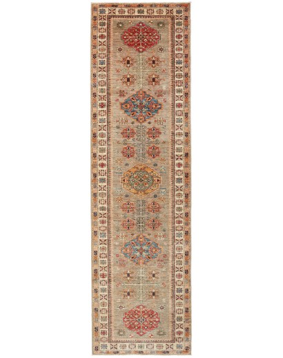 Tappeto Kazak Fine Pakistan marrone grigio 83x298