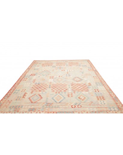 Tappeto Kilim Afghanistan bianco rosso 247x342